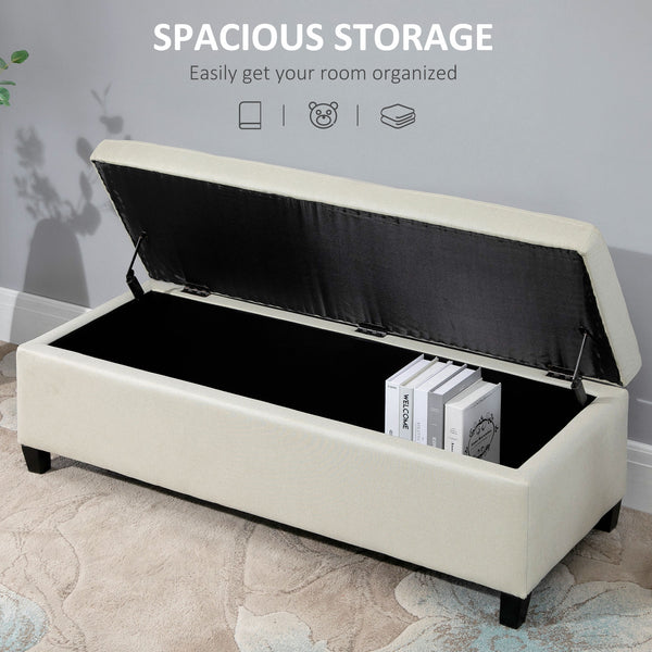 Banc d'entrée rectangulaire capitonné, beige