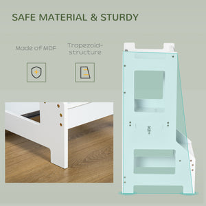 Marchepied 2 en 1 convertible pour tout-petits, blanc