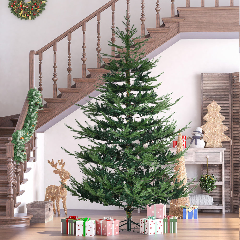 Sapin de Noël artificiel de 7,5 pieds avec base en métal