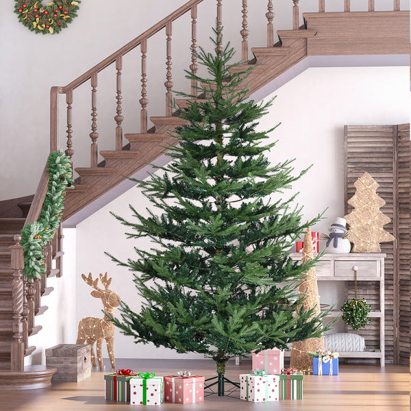 Sapin de Noël artificiel de 7,5 pieds avec base en métal