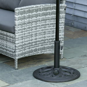 Support de parasol pour terrasse, compatible avec mât de 3,8 cm de diamètre et 5,1 cm de diamètre, noir
