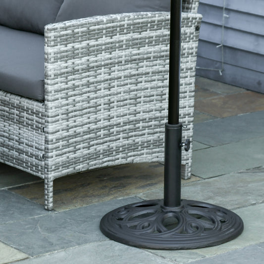 Support de parasol pour terrasse, compatible avec mât de 3,8 cm de diamètre et 5,1 cm de diamètre, noir
