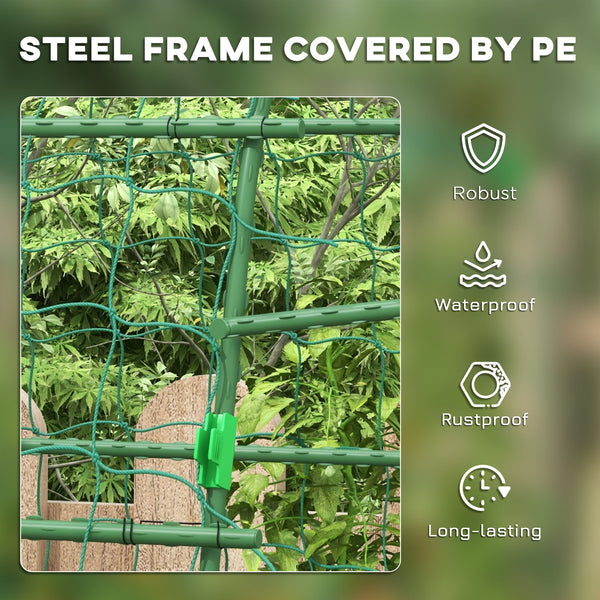 Treillis de jardin arqué avec filet d'escalade pour plantes grimpantes 57" x 66" x 81"