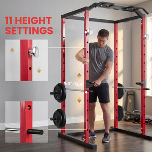 Cage de musculation d'une capacité de 454 kg (1000 lbs) avec hauteur réglable