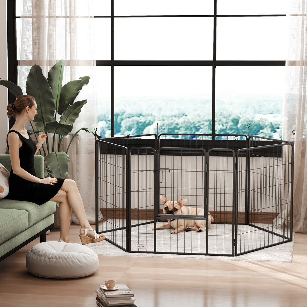 Robust playpen with door and 6 panels