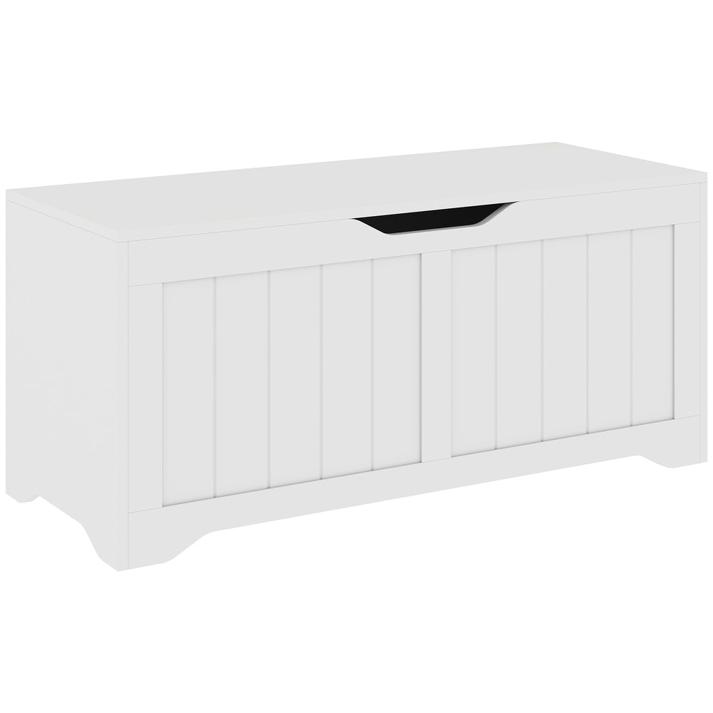 Coffre de rangement de 35,9 gal avec couvercle à fermeture lente et fonction banc – Blanc