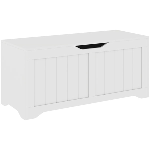 Coffre de rangement de 35,9 gal avec couvercle à fermeture lente et fonction banc – Blanc