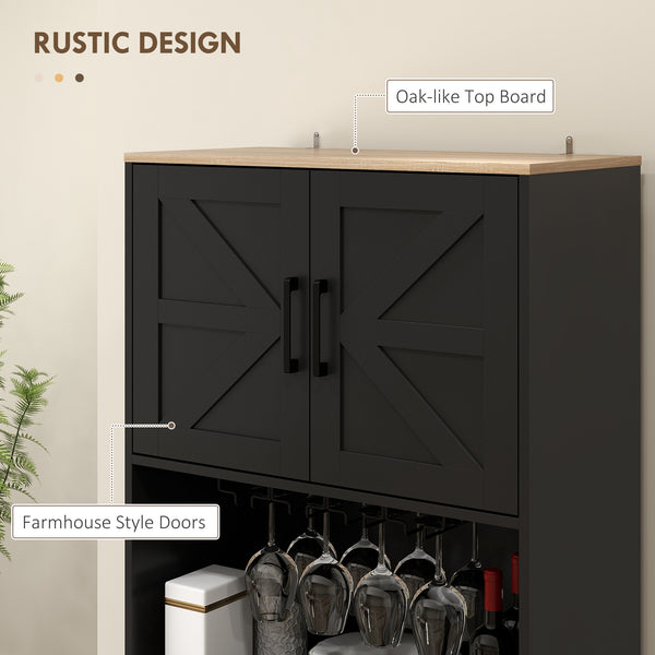 Garde-manger avec rangement pour coupe à vin, noir