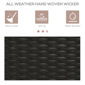 Porte-serviettes d'extérieur en rotin, marron foncé