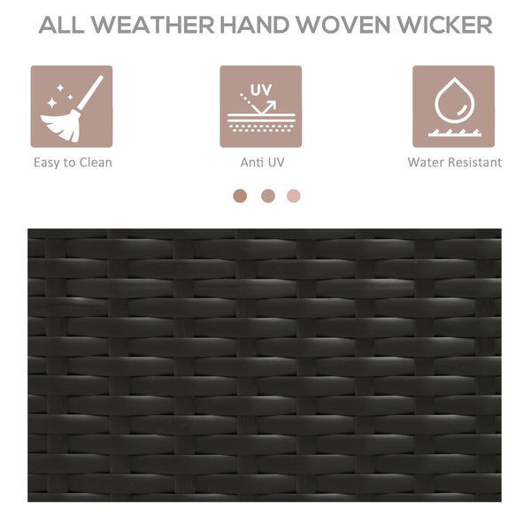 Porte-serviettes d'extérieur en rotin, marron foncé