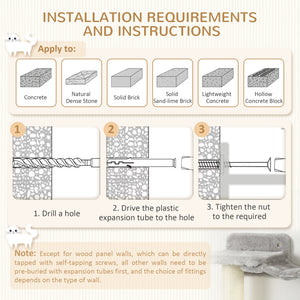 Étagère murale pour chat avec griffoir, échelle souple et balle de jeu, grise