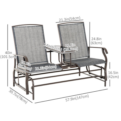 Outsunny 2-seater sliding garden bench