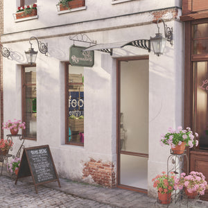 Auvent de porte en polycarbonate transparent de 3,4 x 3,2 pieds