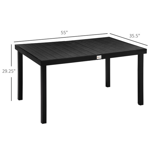 Table de jardin rectangulaire en aluminium, noire