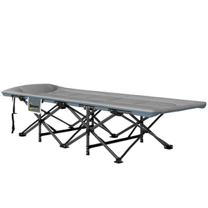 Lit pliant de 67 cm de large pour adultes avec coussin, poche de rangement, charge maximale 150 kg, gris
