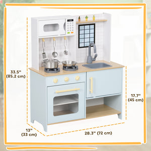 Cuisine de jeu pour enfants avec accessoires de cuisine bleu