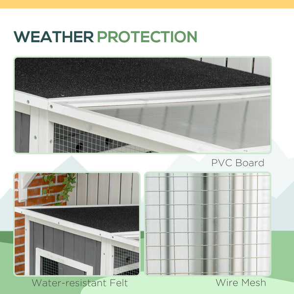 Wooden cat enclosure with weatherproof PVC roof