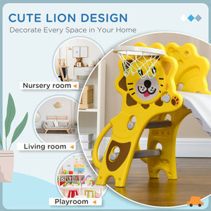 Toboggan 3 en 1 pour tout-petits avec motif lion, de 18 à 36 mois, jaune