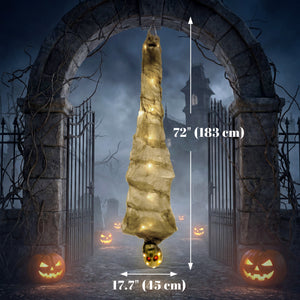 Momie suspendue animée d’Halloween de 6 pi avec 24 lumières DEL, sons et mouvements