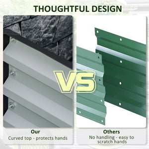 Raised planter in galvanized steel, grey