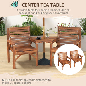 Ensemble de 3 bancs d'extérieur pour jardin et balcon, brun clair