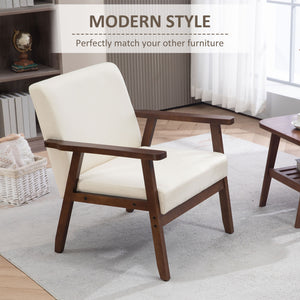 Fauteuils d'appoint modernes avec assise rembourrée, blanc crème