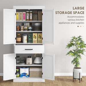Garde-manger de style campagnard avec 4 portes de grange, blanc