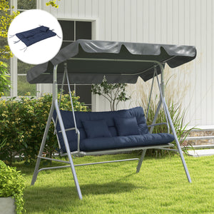 Lot de 4 coussins de dossier et d'assise de rechange avec attaches, bleu marine