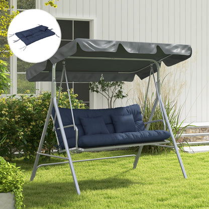 Lot de 4 coussins de dossier et d'assise de rechange avec attaches, bleu marine