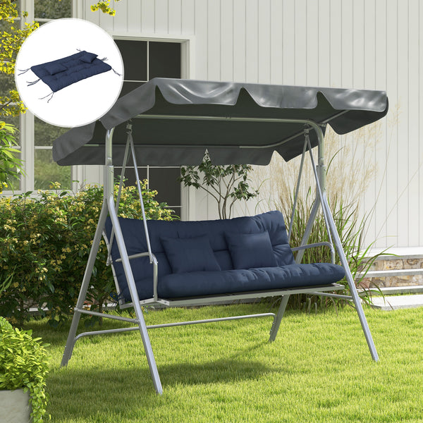 Lot de 4 coussins de dossier et d'assise de rechange avec attaches, bleu marine