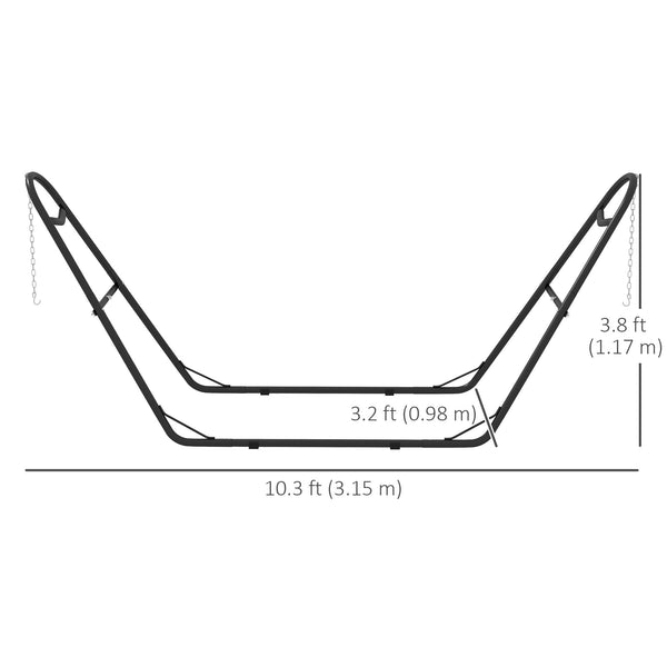 Support de hamac de 3,1 m, réglable, compatible avec les hamacs de 2,7 à 4,3 m, robuste, noir