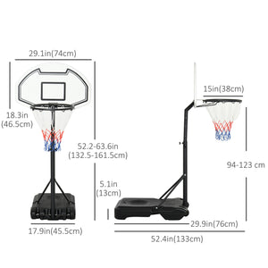 Panier de basket-ball réglable pour piscine avec roulettes
