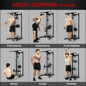 Système de poulie double avec barre de traction et 14 positions réglables