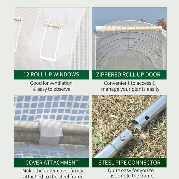Grande serre de jardin pour semis, structure en acier de qualité supérieure
