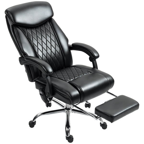 6-point massage office chair with remote control, black