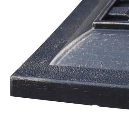 Support de parasol de patio en résine 20 lb avec base revêtue et poteau carré, Bronze