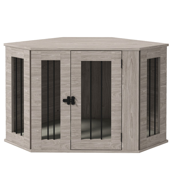 Meuble cage de 41 pouces avec coussin, couleur noyer brun