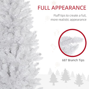 Sapin de Noël artificiel de 7 pieds de haut blanc