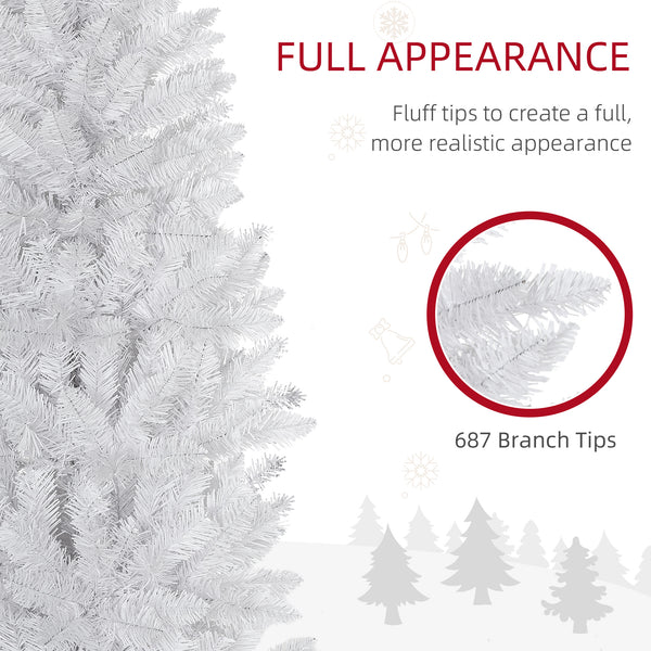 Sapin de Noël artificiel de 7 pieds de haut blanc