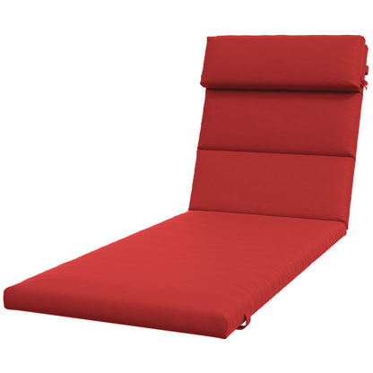 Coussin de rechange pour chaise longue avec appui-tête et attaches, rouge vin