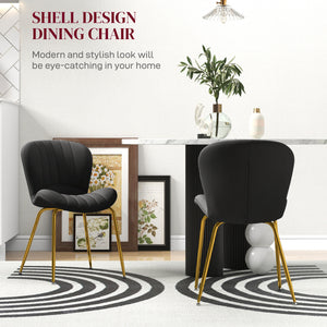 Lot de 2 chaises de salle à manger avec dossier rembourré, noir