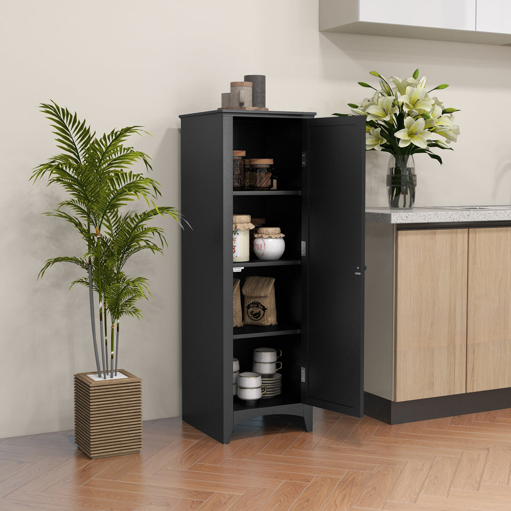 Meuble de rangement avec 4 étagères à niveaux, noir