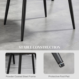 Lot de 4 chaises de salle à manger rétro rembourrées en cuir synthétique