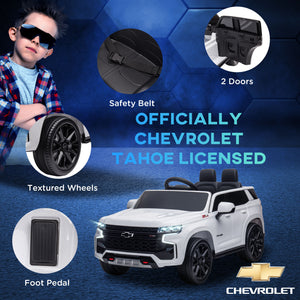 Licensed Chevrolet Tahoe 12V with Parental Remote, White