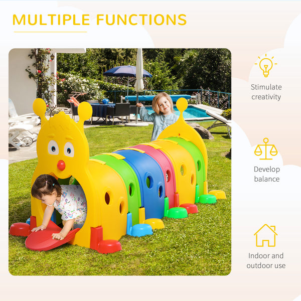 Tunnel en forme de chenille pour enfants de 3 à 6 ans, multicolore