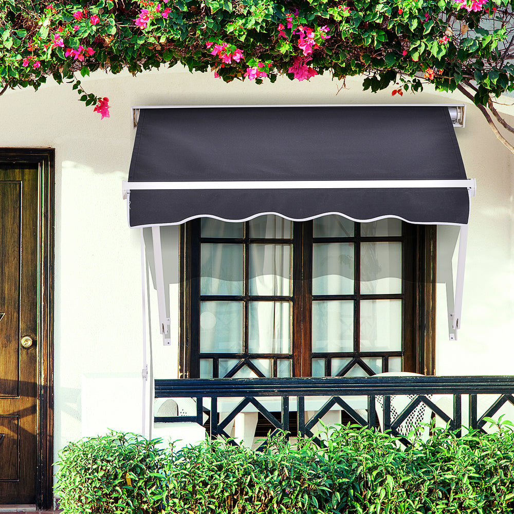 Auvent rétractable de 3,9 x 2,3 pieds, gris foncé