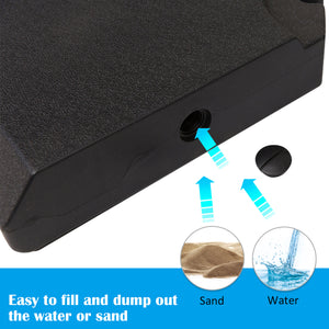 Lot de 4 pieds de parasol déportés à remplir avec du sable ou de l'eau Noir