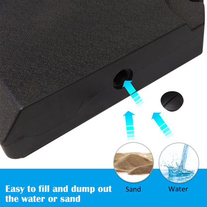 Lot de 4 pieds de parasol déportés à remplir avec du sable ou de l'eau Noir