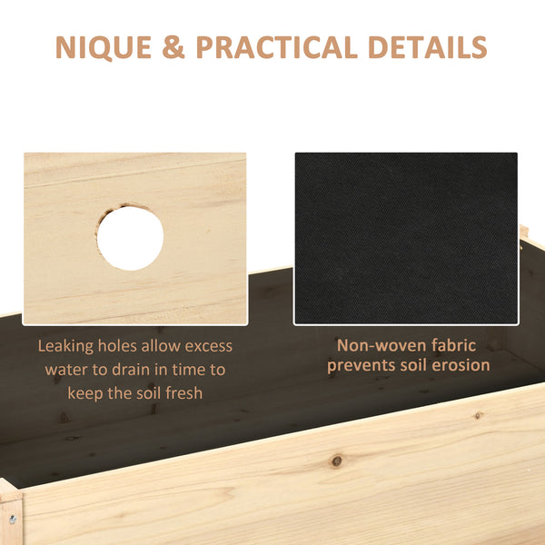 Jardinière surélevée en bois avec doublure non tissée