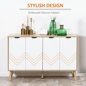 Buffet moderne avec étagères réglables et 4 portes, naturel